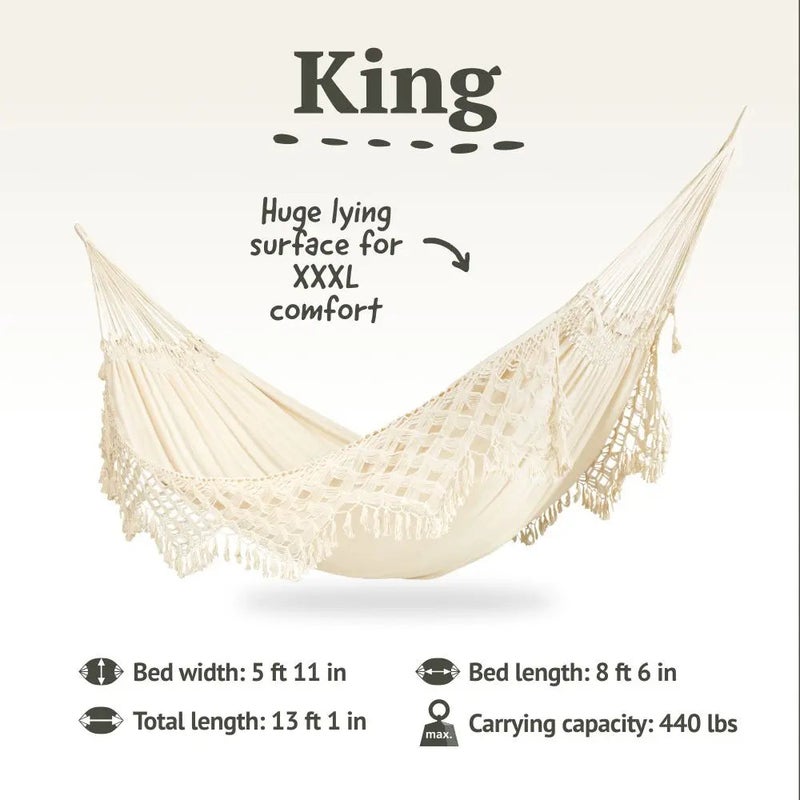LA SIESTA Bossanova - Kingsize Organic Cotton Hammock (Size XL - 180 cm) (Latte) - Image 5